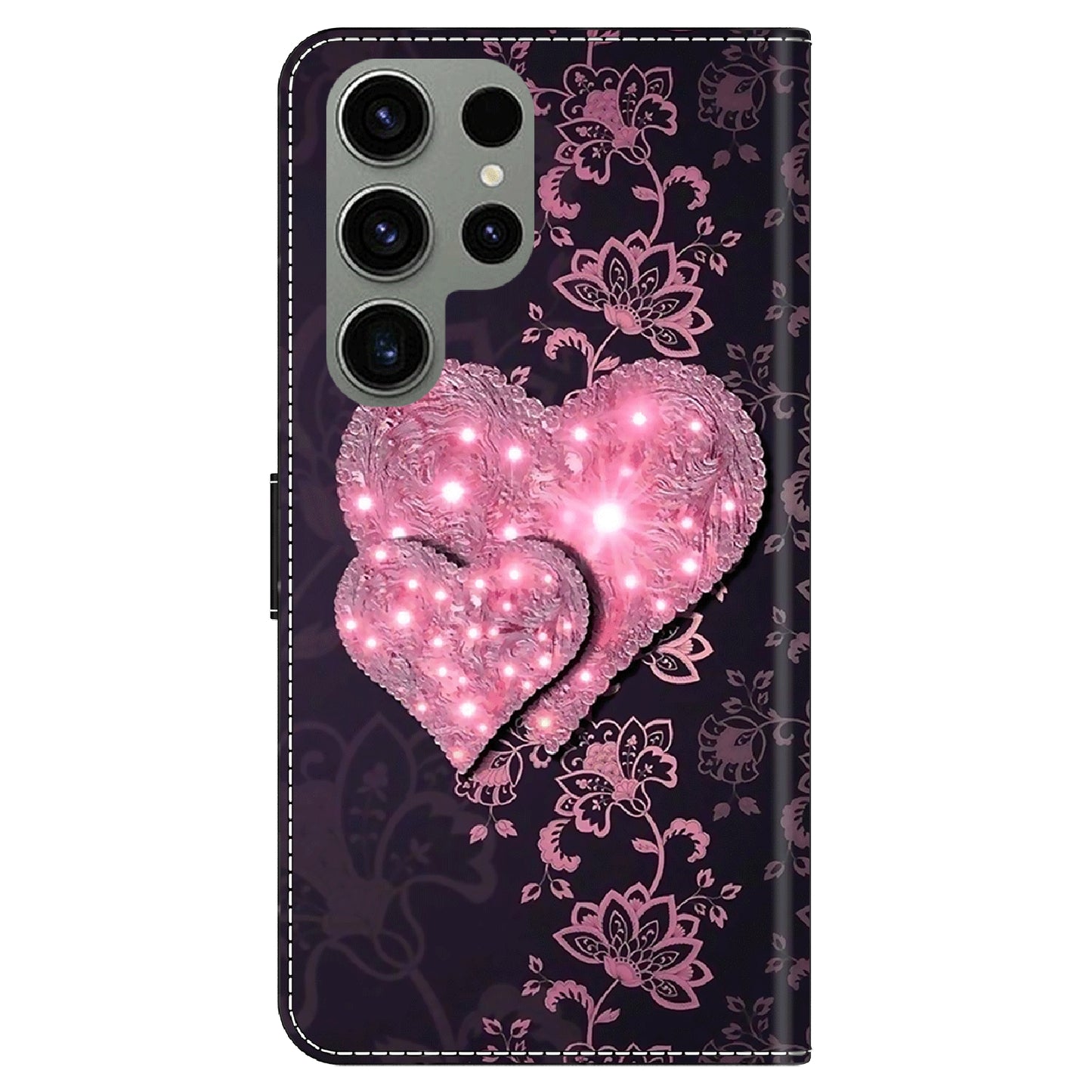 For Samsung Galaxy S23 Ultra 3D Pattern Phone Case PU Leather Wallet Stand Cover