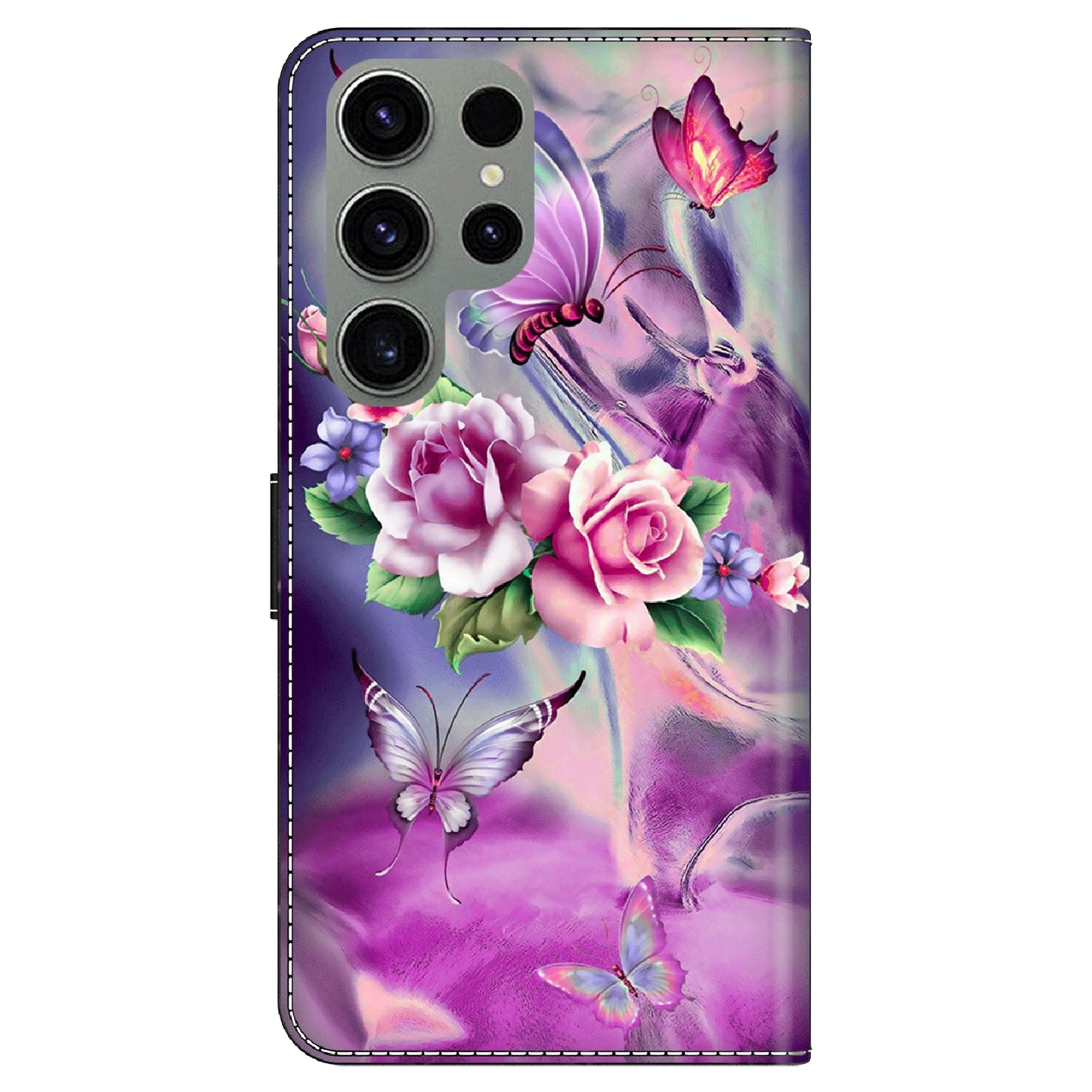 For Samsung Galaxy S23 Ultra 3D Pattern Phone Case PU Leather Wallet Stand Cover