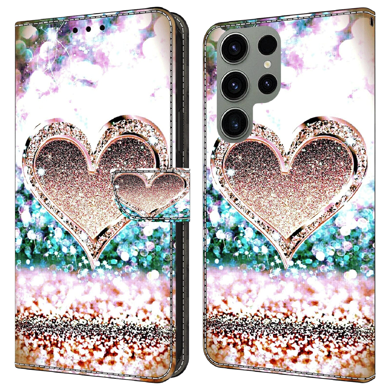 For Samsung Galaxy S23 Ultra 3D Pattern Phone Case PU Leather Wallet Stand Cover