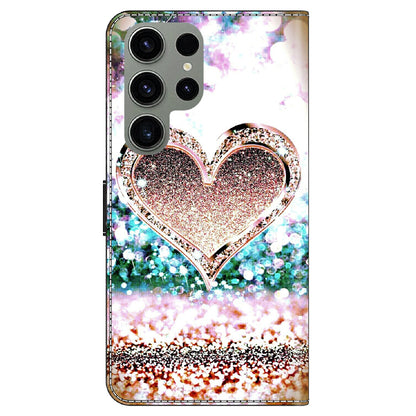 For Samsung Galaxy S23 Ultra 3D Pattern Phone Case PU Leather Wallet Stand Cover