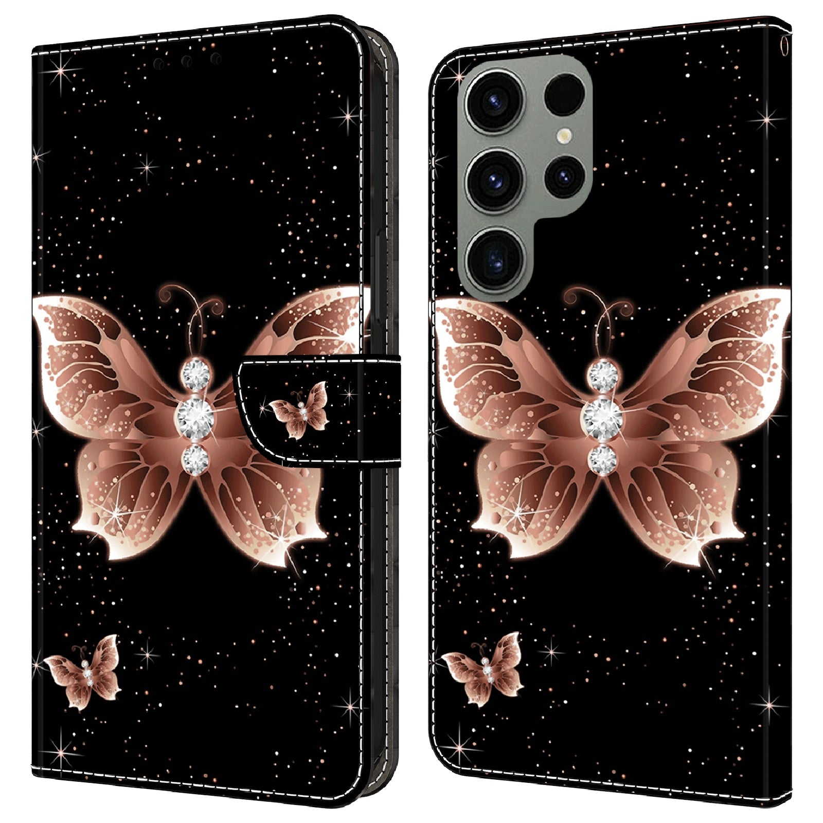 For Samsung Galaxy S23 Ultra 3D Pattern Phone Case PU Leather Wallet Stand Cover