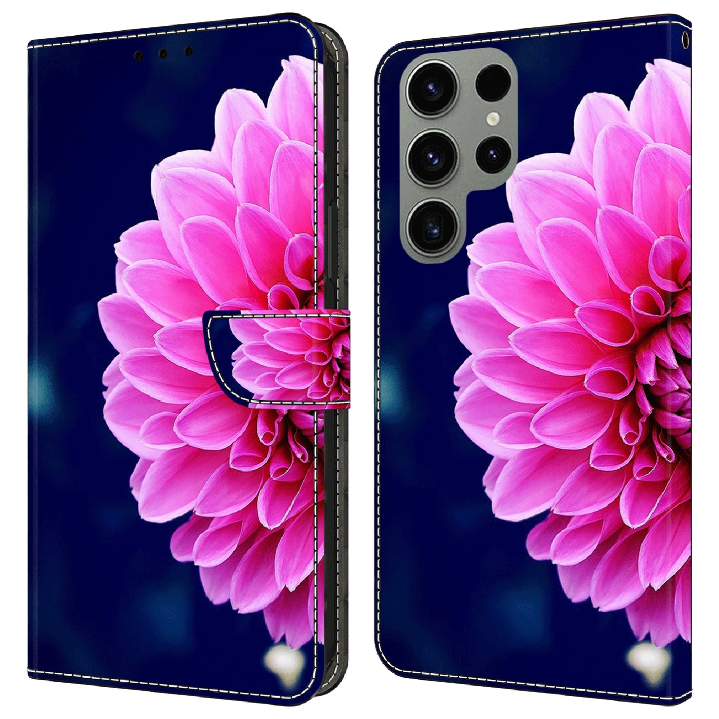 For Samsung Galaxy S23 Ultra 3D Pattern Phone Case PU Leather Wallet Stand Cover