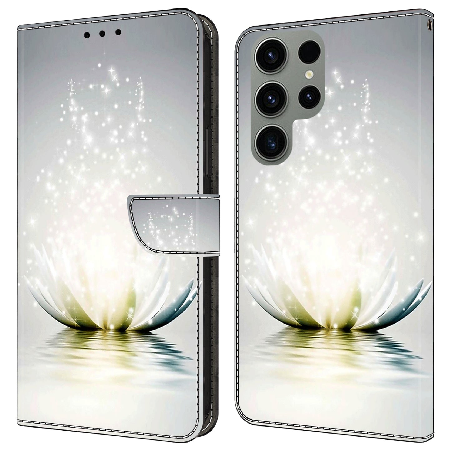 For Samsung Galaxy S23 Ultra 3D Pattern Phone Case PU Leather Wallet Stand Cover