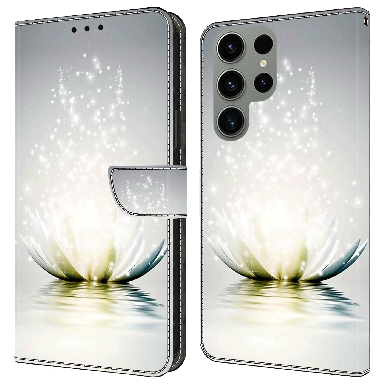 For Samsung Galaxy S23 Ultra 3D Pattern Phone Case PU Leather Wallet Stand Cover