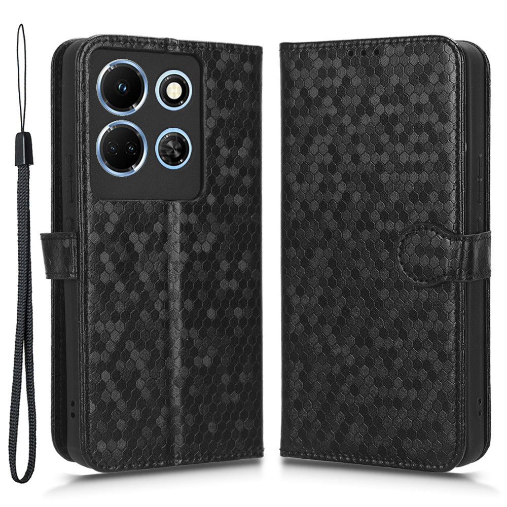 For Infinix Note 30 5G Leather Wallet Phone Case Dot Imprinted Shockproof Stand Cover