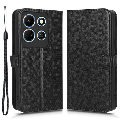 For Infinix Note 30 5G Leather Wallet Phone Case Dot Imprinted Shockproof Stand Cover
