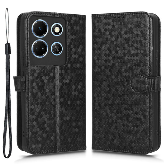 For Infinix Note 30 5G Leather Wallet Phone Case Dot Imprinted Shockproof Stand Cover