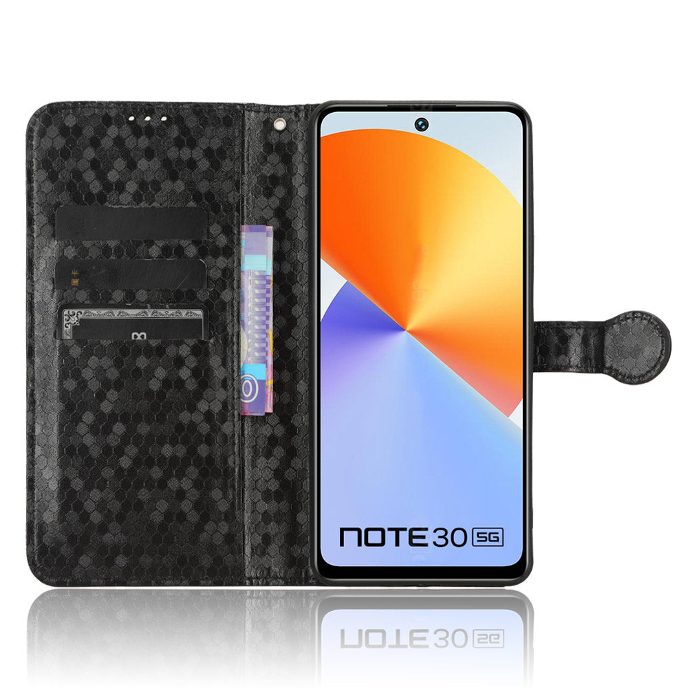 For Infinix Note 30 5G Leather Wallet Phone Case Dot Imprinted Shockproof Stand Cover
