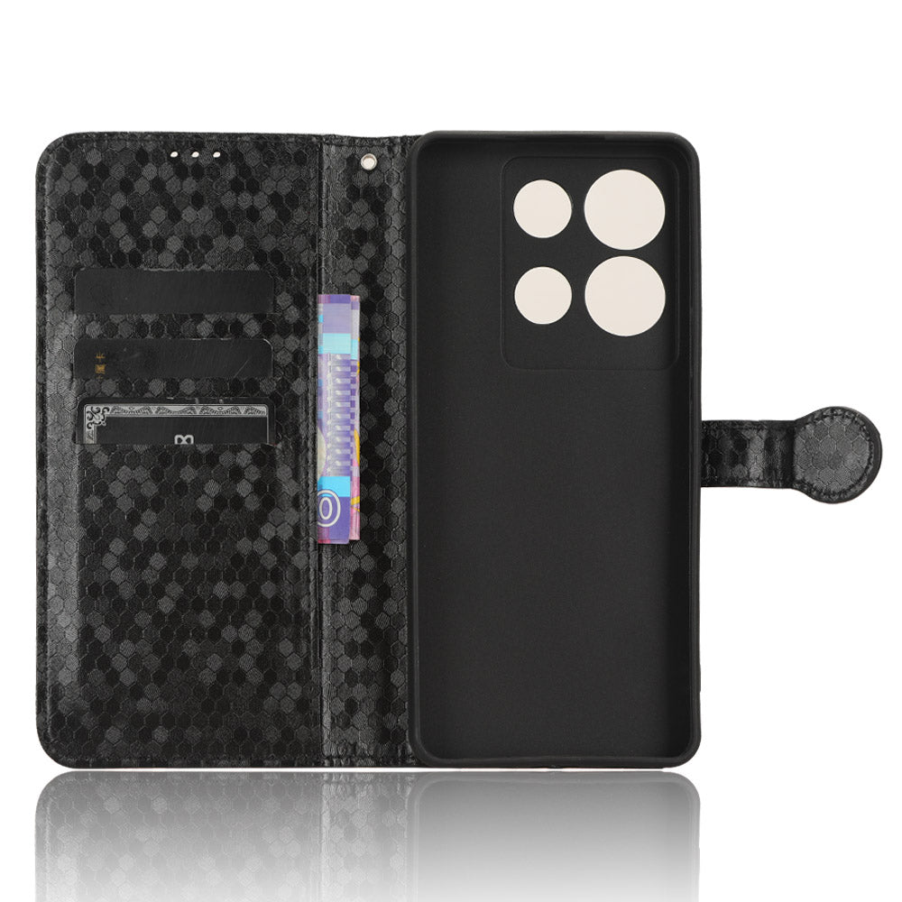 For Infinix Note 30 5G Leather Wallet Phone Case Dot Imprinted Shockproof Stand Cover
