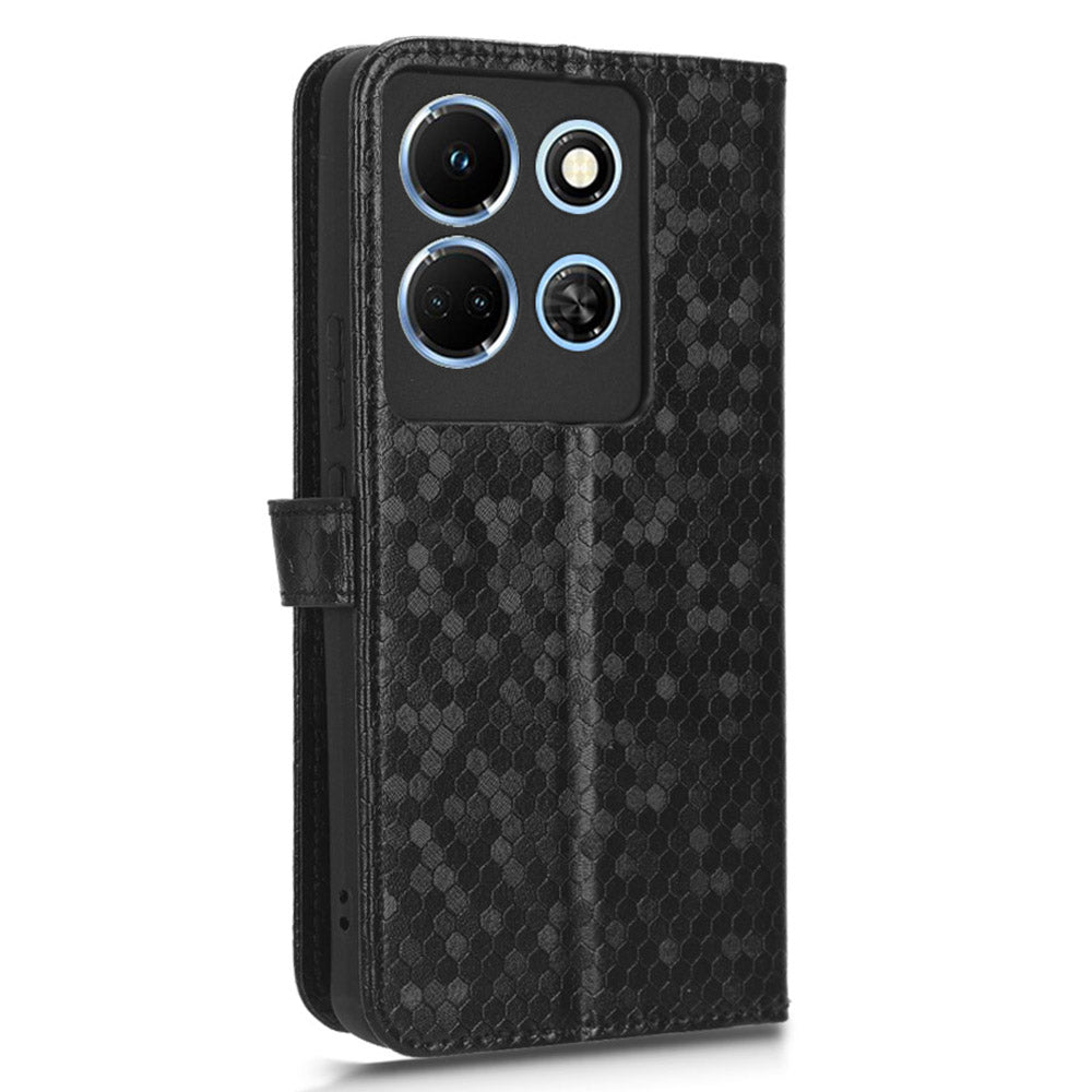 For Infinix Note 30 5G Leather Wallet Phone Case Dot Imprinted Shockproof Stand Cover