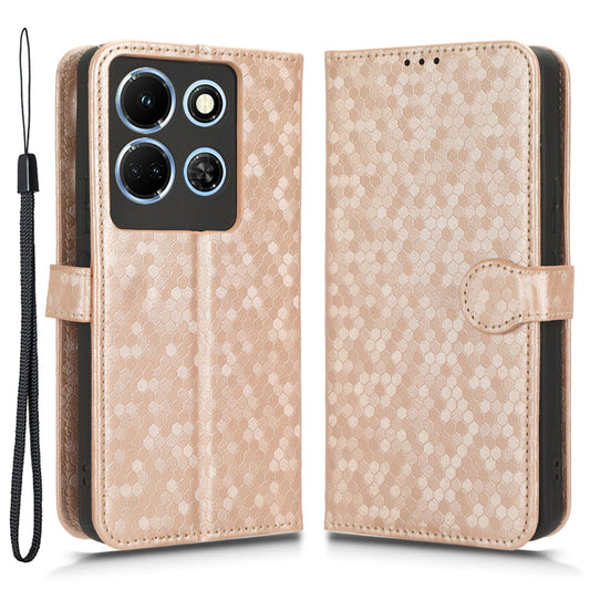 For Infinix Note 30 5G Leather Wallet Phone Case Dot Imprinted Shockproof Stand Cover