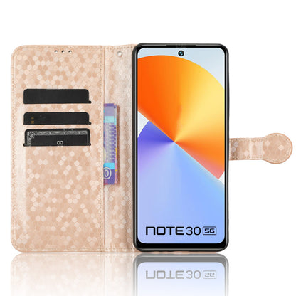 For Infinix Note 30 5G Leather Wallet Phone Case Dot Imprinted Shockproof Stand Cover