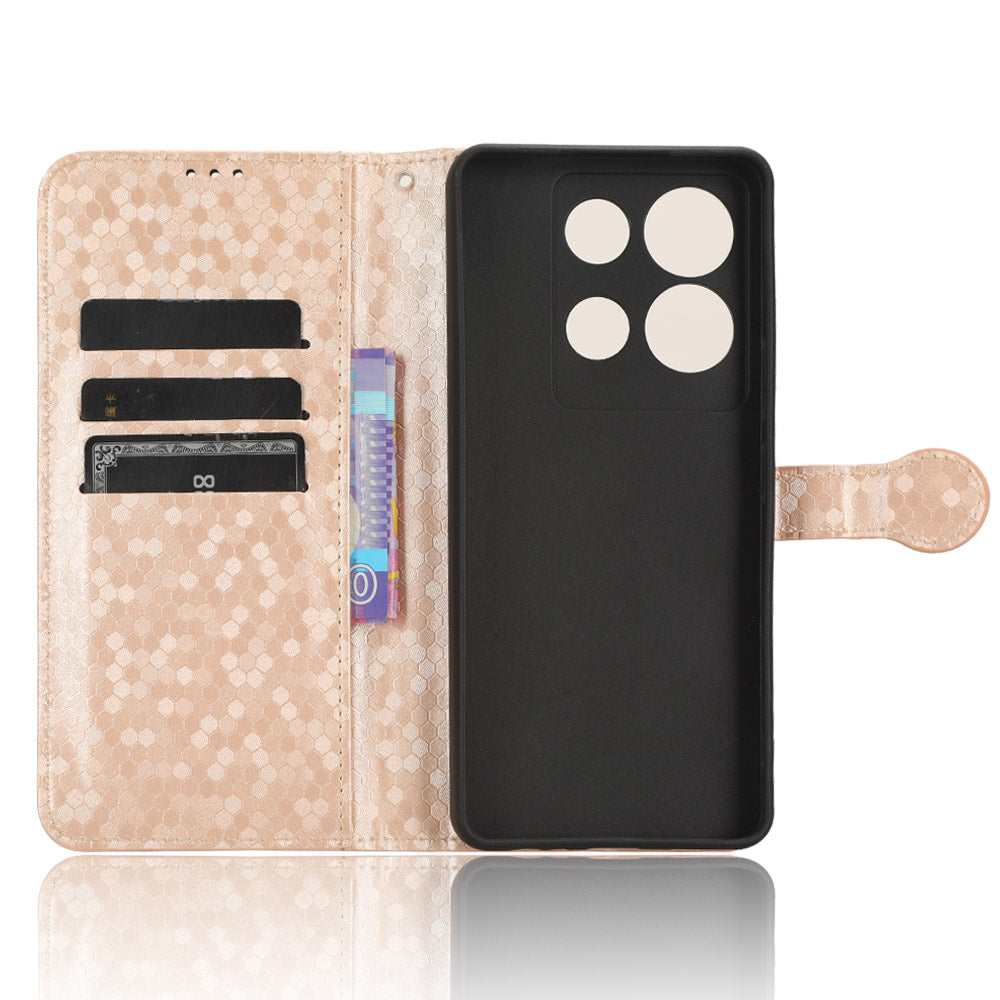 For Infinix Note 30 5G Leather Wallet Phone Case Dot Imprinted Shockproof Stand Cover