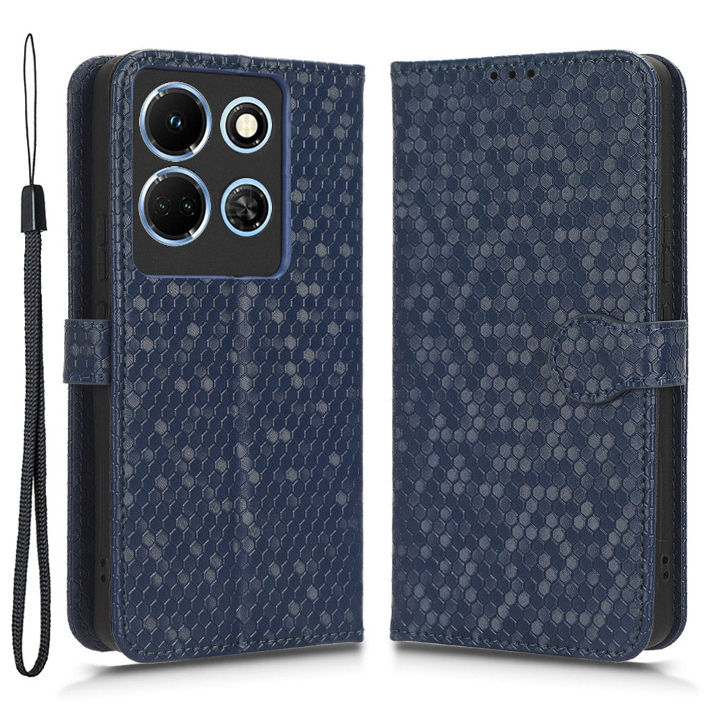 For Infinix Note 30 5G Leather Wallet Phone Case Dot Imprinted Shockproof Stand Cover