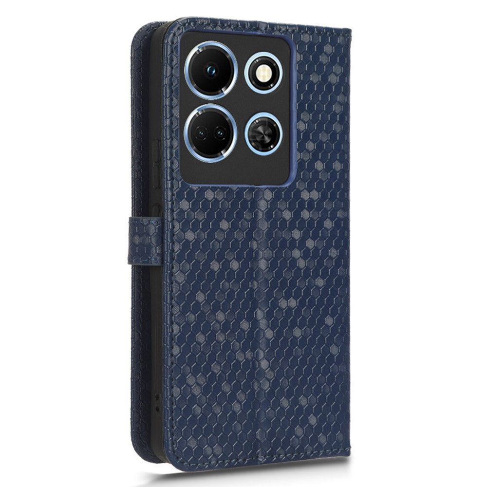 For Infinix Note 30 5G Leather Wallet Phone Case Dot Imprinted Shockproof Stand Cover