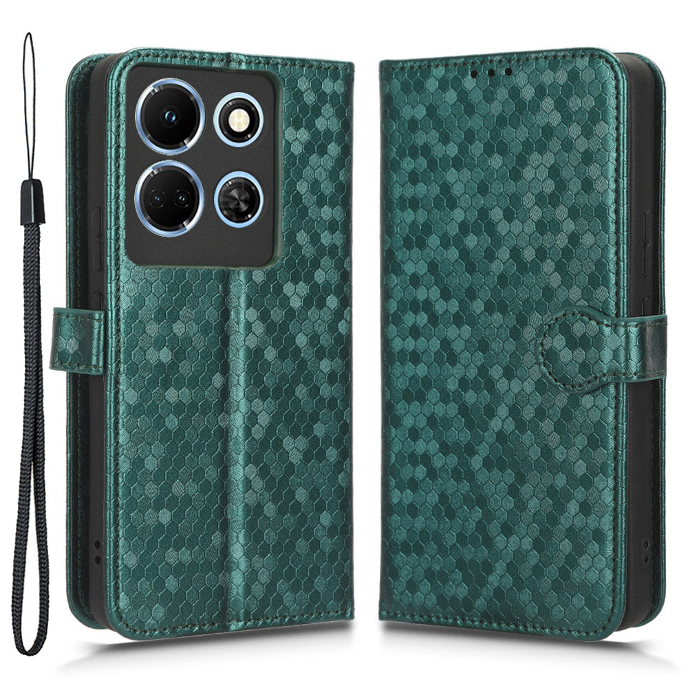 For Infinix Note 30 5G Leather Wallet Phone Case Dot Imprinted Shockproof Stand Cover