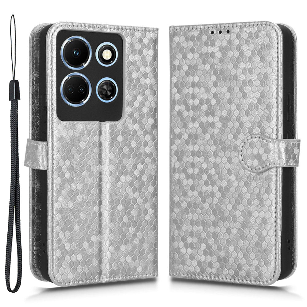 For Infinix Note 30 5G Leather Wallet Phone Case Dot Imprinted Shockproof Stand Cover