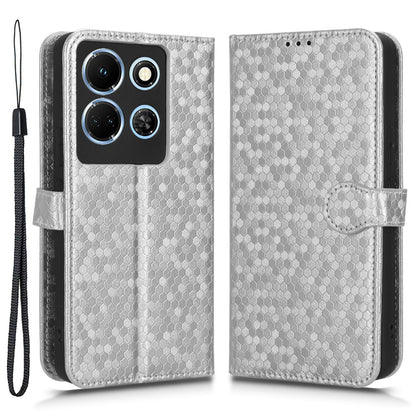 For Infinix Note 30 5G Leather Wallet Phone Case Dot Imprinted Shockproof Stand Cover