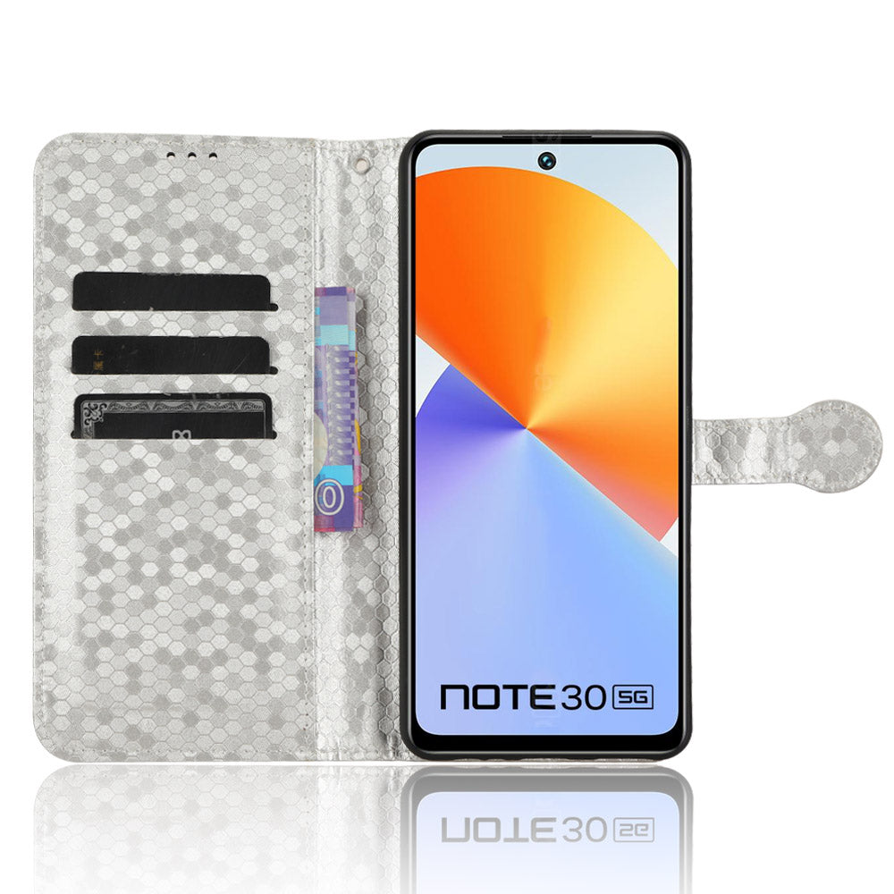 For Infinix Note 30 5G Leather Wallet Phone Case Dot Imprinted Shockproof Stand Cover