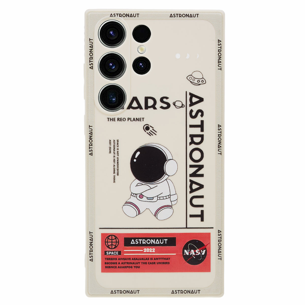 For Samsung Galaxy S23 Ultra Cartoon Astronaut Pattern Soft TPU Case Precise Cutout Phone Cover