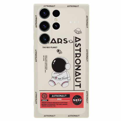 For Samsung Galaxy S23 Ultra Cartoon Astronaut Pattern Soft TPU Case Precise Cutout Phone Cover