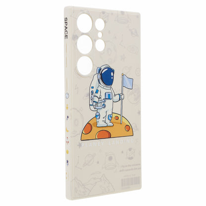 For Samsung Galaxy S23 Ultra Cartoon Astronaut Pattern Soft TPU Case Precise Cutout Phone Cover