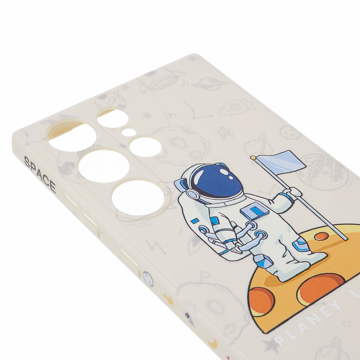 For Samsung Galaxy S23 Ultra Cartoon Astronaut Pattern Soft TPU Case Precise Cutout Phone Cover