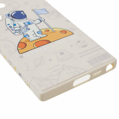 For Samsung Galaxy S23 Ultra Cartoon Astronaut Pattern Soft TPU Case Precise Cutout Phone Cover