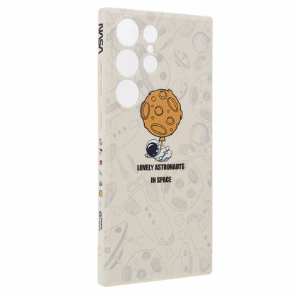For Samsung Galaxy S23 Ultra Cartoon Astronaut Pattern Soft TPU Case Precise Cutout Phone Cover