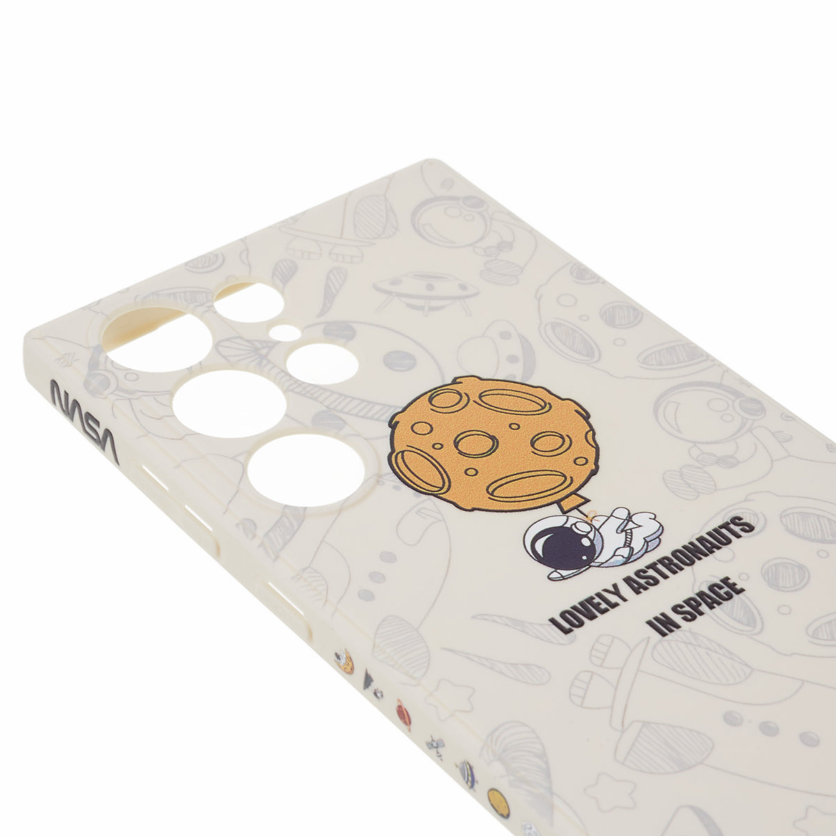 For Samsung Galaxy S23 Ultra Cartoon Astronaut Pattern Soft TPU Case Precise Cutout Phone Cover