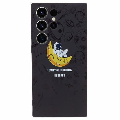 For Samsung Galaxy S23 Ultra Cartoon Astronaut Pattern Soft TPU Case Precise Cutout Phone Cover
