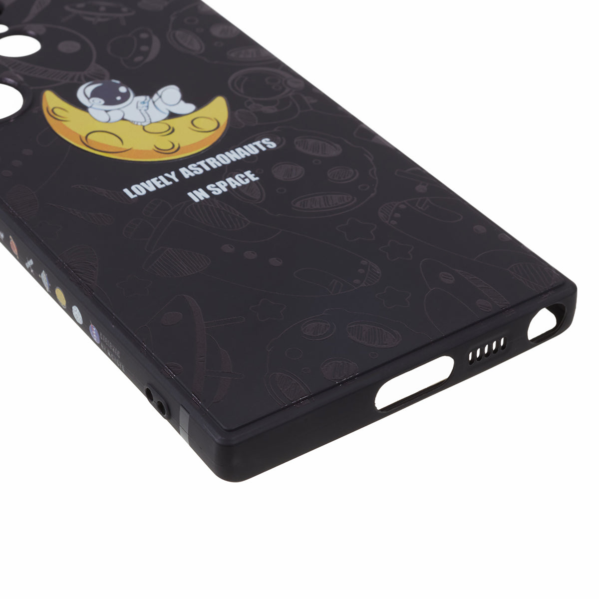 For Samsung Galaxy S23 Ultra Cartoon Astronaut Pattern Soft TPU Case Precise Cutout Phone Cover