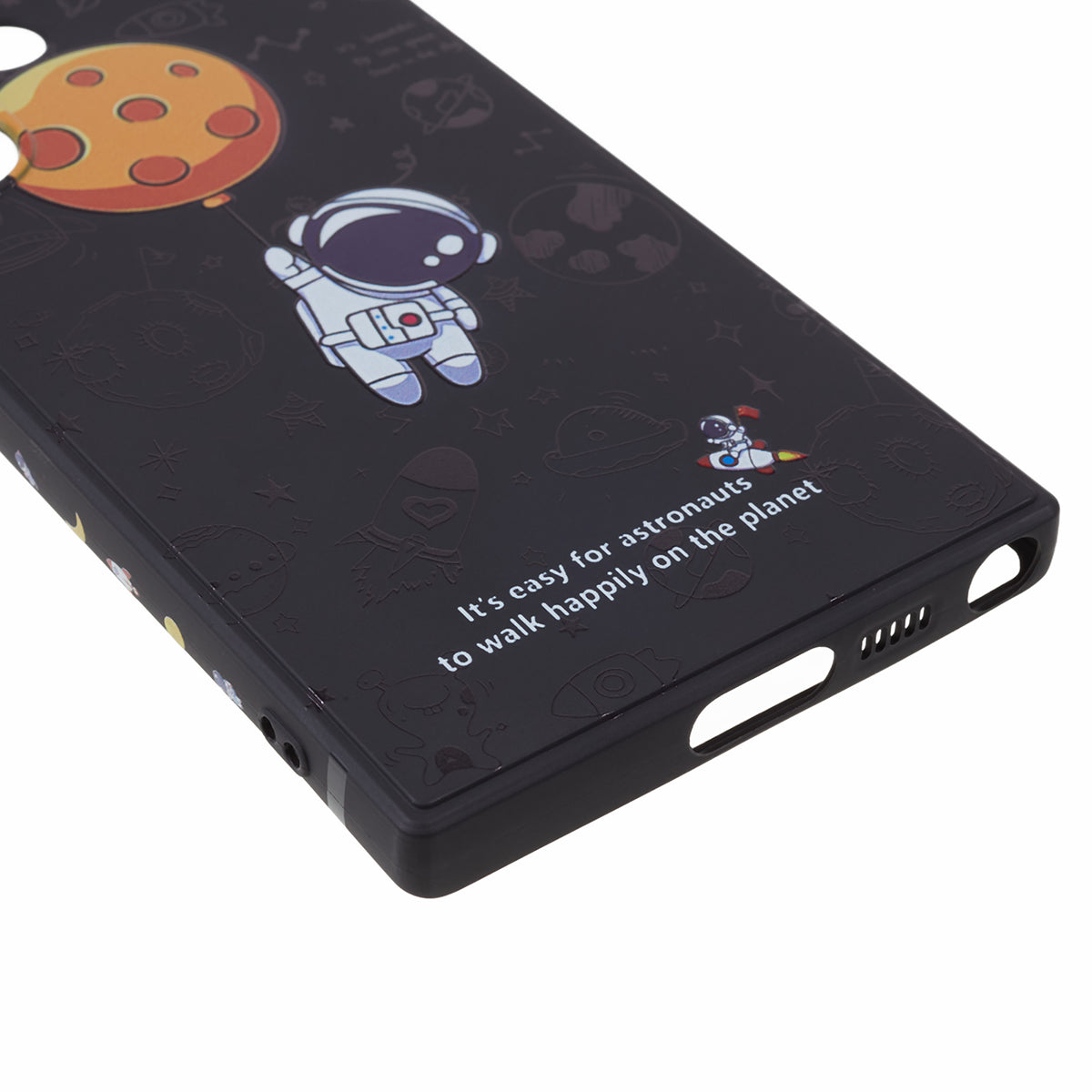 For Samsung Galaxy S23 Ultra Cartoon Astronaut Pattern Soft TPU Case Precise Cutout Phone Cover