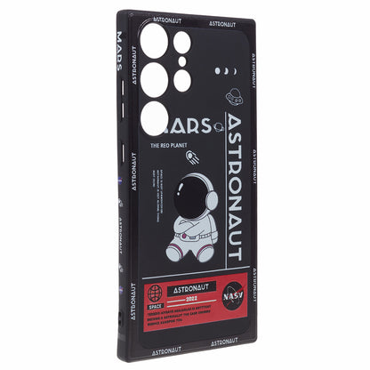 For Samsung Galaxy S23 Ultra Cartoon Astronaut Pattern Soft TPU Case Precise Cutout Phone Cover