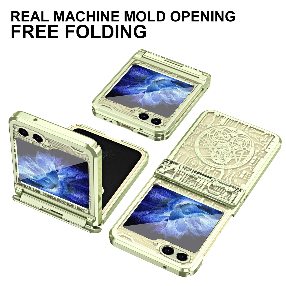Mechanical Legend Series Hard PC Case for Samsung Galaxy Z Flip5 5G Protective Phone Case Electroplating Cover