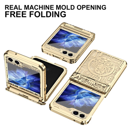 Mechanical Legend Series Hard PC Case for Samsung Galaxy Z Flip5 5G Protective Phone Case Electroplating Cover