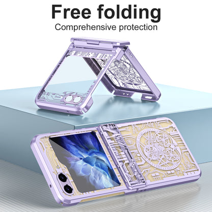 Mechanical Legend Series Hard PC Case for Samsung Galaxy Z Flip5 5G Protective Phone Case Electroplating Cover