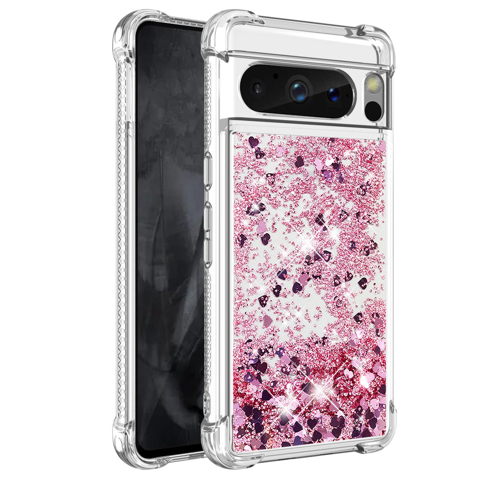 YB Quicksand Series-1 for Google Pixel 8 Pro Glitter Liquid Phone Case Transparent TPU Shockproof Cover