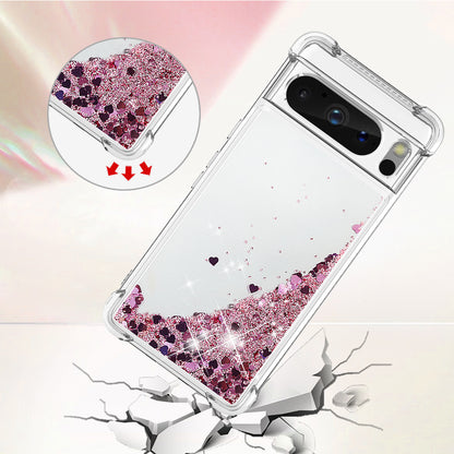 YB Quicksand Series-1 for Google Pixel 8 Pro Glitter Liquid Phone Case Transparent TPU Shockproof Cover