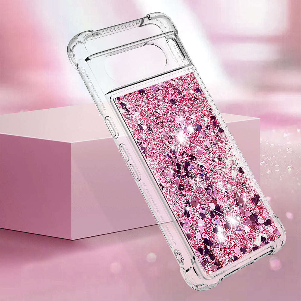 YB Quicksand Series-1 for Google Pixel 8 Pro Glitter Liquid Phone Case Transparent TPU Shockproof Cover