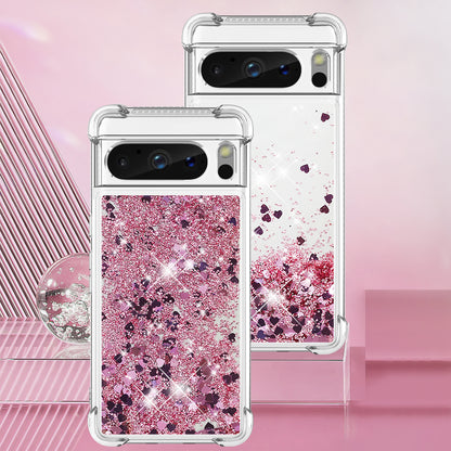 YB Quicksand Series-1 for Google Pixel 8 Pro Glitter Liquid Phone Case Transparent TPU Shockproof Cover