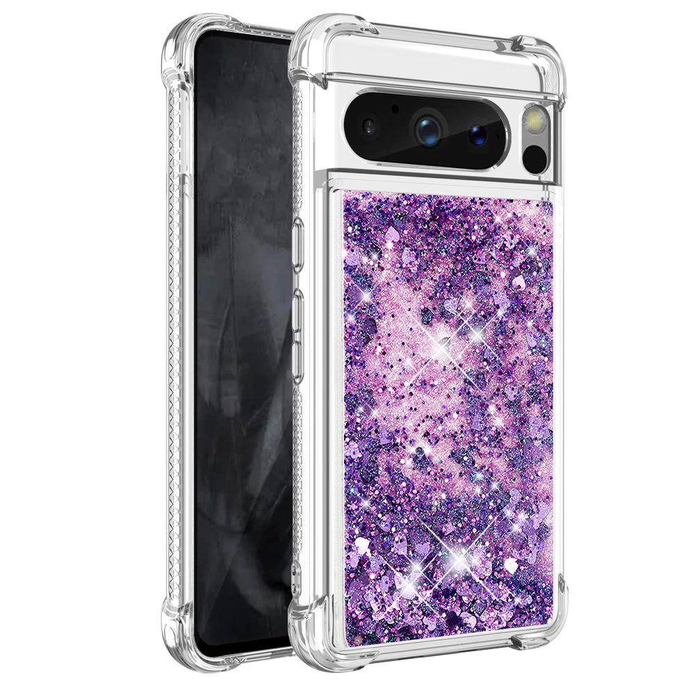 YB Quicksand Series-1 for Google Pixel 8 Pro Glitter Liquid Phone Case Transparent TPU Shockproof Cover