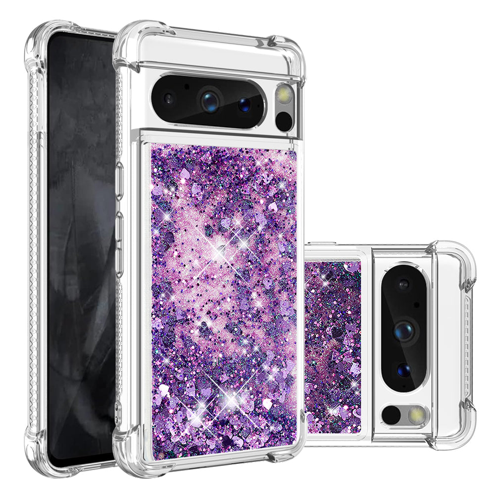 YB Quicksand Series-1 for Google Pixel 8 Pro Glitter Liquid Phone Case Transparent TPU Shockproof Cover