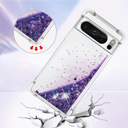 YB Quicksand Series-1 for Google Pixel 8 Pro Glitter Liquid Phone Case Transparent TPU Shockproof Cover