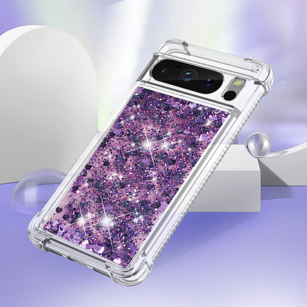 YB Quicksand Series-1 for Google Pixel 8 Pro Glitter Liquid Phone Case Transparent TPU Shockproof Cover