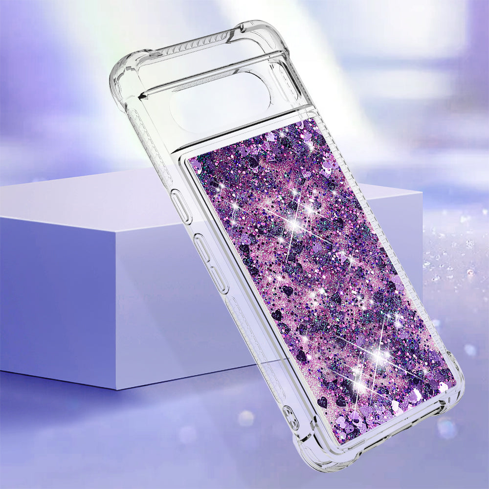 YB Quicksand Series-1 for Google Pixel 8 Pro Glitter Liquid Phone Case Transparent TPU Shockproof Cover