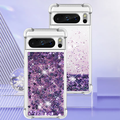 YB Quicksand Series-1 for Google Pixel 8 Pro Glitter Liquid Phone Case Transparent TPU Shockproof Cover
