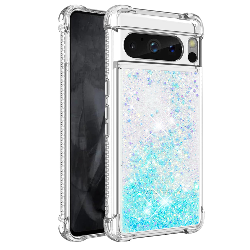 YB Quicksand Series-1 for Google Pixel 8 Pro Glitter Liquid Phone Case Transparent TPU Shockproof Cover