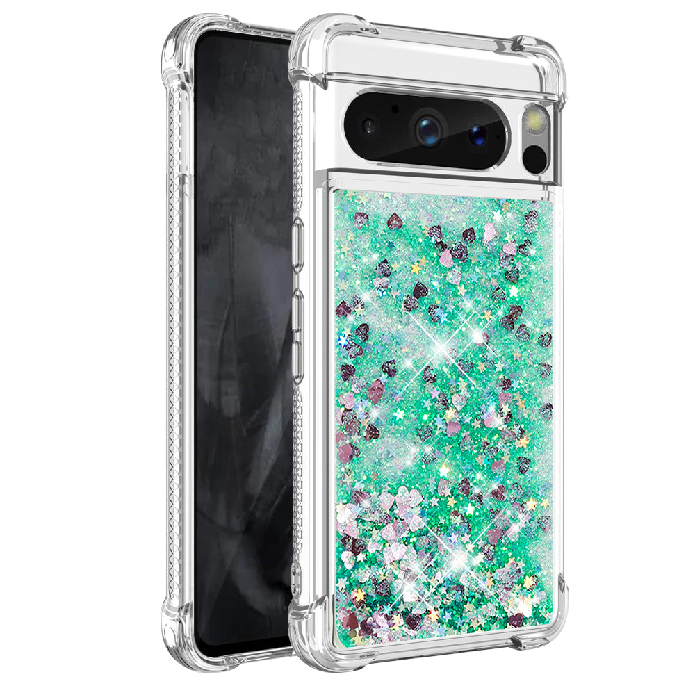 YB Quicksand Series-1 for Google Pixel 8 Pro Glitter Liquid Phone Case Transparent TPU Shockproof Cover