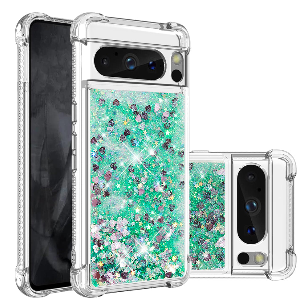 YB Quicksand Series-1 for Google Pixel 8 Pro Glitter Liquid Phone Case Transparent TPU Shockproof Cover